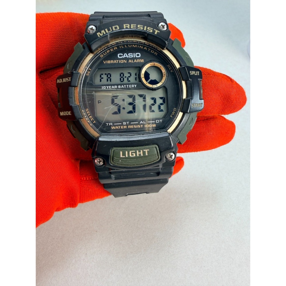 Casio Mud Resist TRT-110H Digital Watch Vibration Alarm 100M Sport Tactical